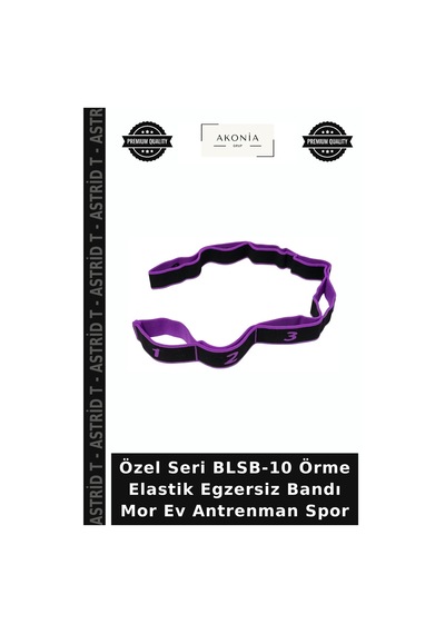 Özel Seri Blsb-10 Örme Elastik Egzersiz Bandı Mor Ev Antrenman Spor