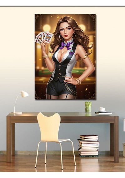 Kanvas Tablo Poker Ve Cazibe 70cmx100cm