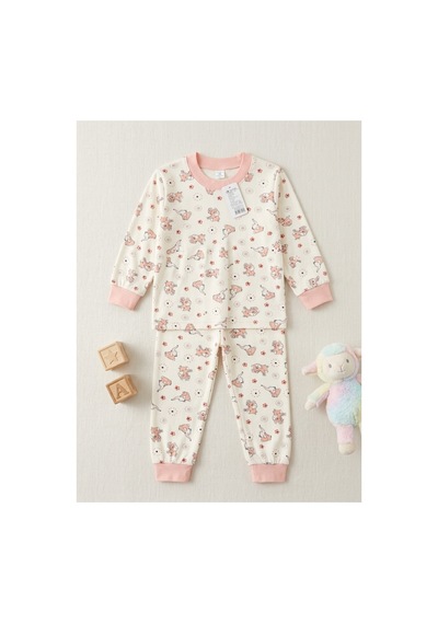 Deniva Kids Kız Çocuk Pembe Sevimli Hayvan Desenli %100 Pamuklu Ribanalı Uzun Kollu Pijama Takımı Bej Deniva Kids Kız Çocuk Pembe Sevimli Hayvan Desenli %100 Pamuklu Ribanalı Uzun Kollu Pijama Takımı Bej
