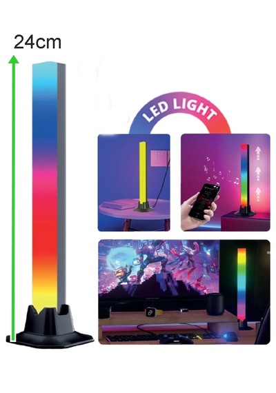 2'li Set Bluetoothlu Rgb Ambiyans Ledi Masaüstü Masası Rgb Ekolayzer Led Işık Çubuğu .