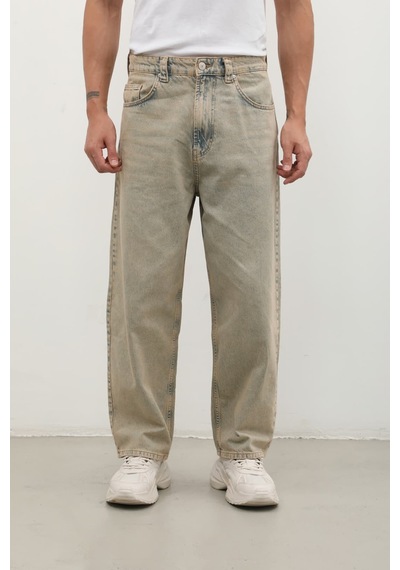 Banny Jeans Erkek Skater Fit Jean Pantolon Kahverengi S