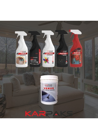Karpaks Profesyonel Koltuk Yıkama Paketi - Multi Sprey - Force - Rust-ex - Oxymax - Panther - Venüs