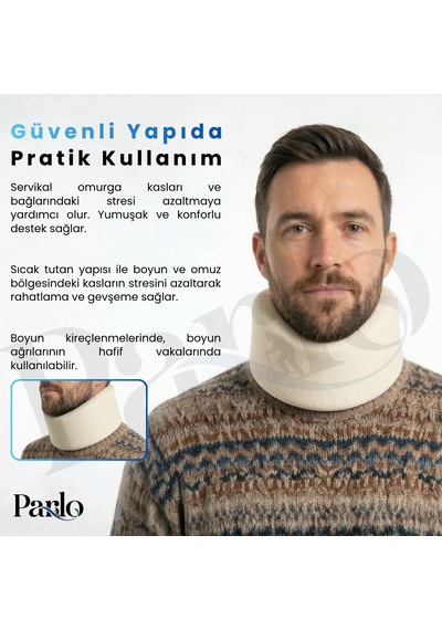 Ortopedik Sünger Boyunluk Krem Renk Ergonomik Servikal Boyun Desteği Hafif Ve Hava Alabilen Tasarım
