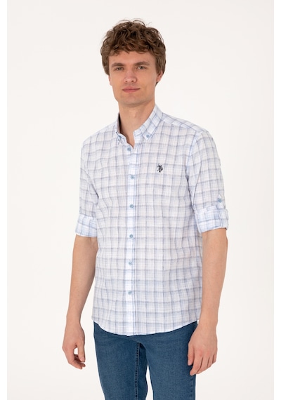 U.s. Polo Assn. Erkek Mavi Gömlek Desenli 50306348-vr036 Mavi