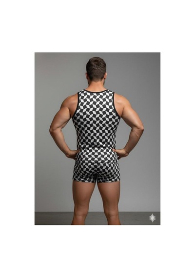 Erkek Desenli Tank Top Boxer Takım Çok Renkli