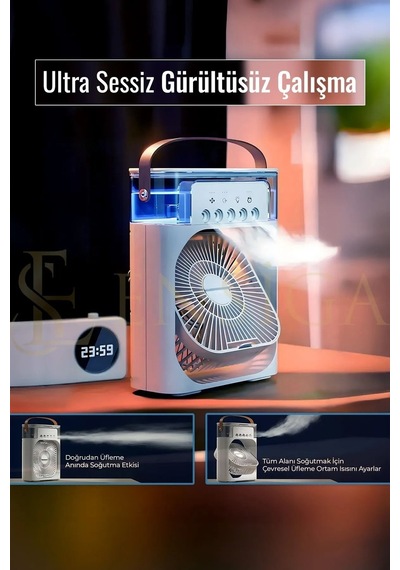 Type-c Hava Serinletici Su Püskürtmeli Fan Sessiz Masa Fanı