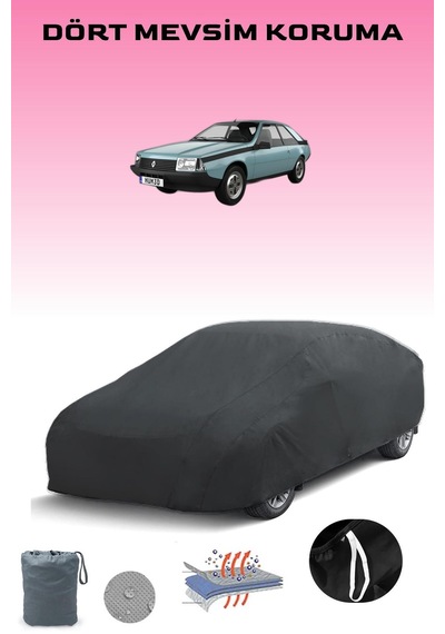 Siyah Renault Fuego 1980 - 1985 Araba Brandası, Oto Örtüsü, Araba Çadırı Siyah