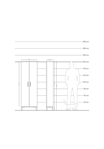 Arges Dolap Tek Raflı 2 Kapaklı Tek Askılı 60x30x182 Çam-antr... Çam