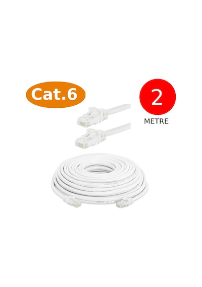 Tek-iş Cat6 Network Internet Ethernet Bilgisayar Kablosu Rj45 - Rj45 2 Metre Patch Kablo