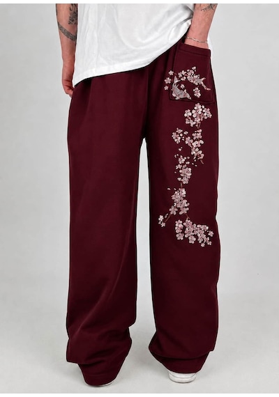 Zaee Sakura Flow Baggy Eşofman Altı Bordo