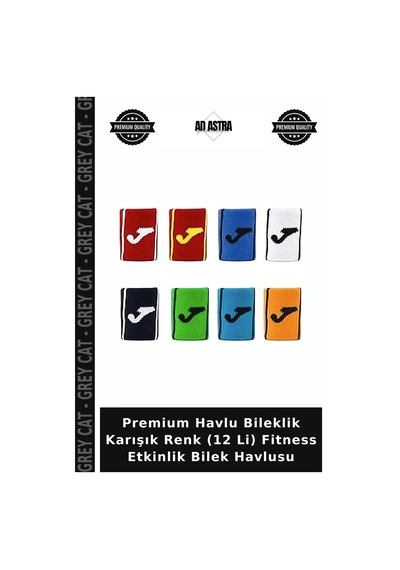 Premium Havlu Bileklik Karışık Renk 12 Li Fitness Etkinlik Bilek Havlusu Çok Renkli