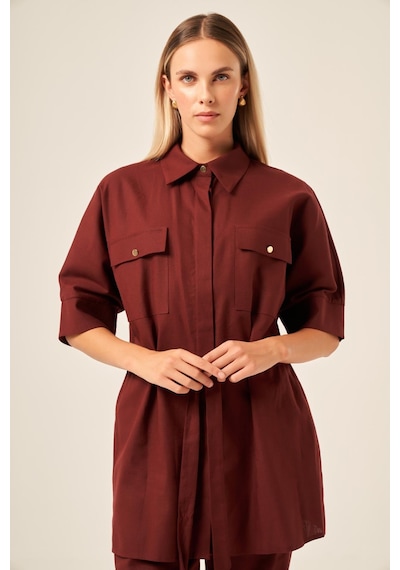 Ftz Women Kadın Keten Takım Bordo 31196 Bordo