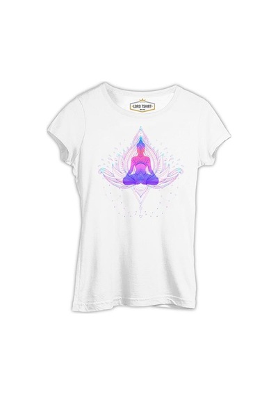 Yoga - Center Beyaz Kadın Tshirt 001