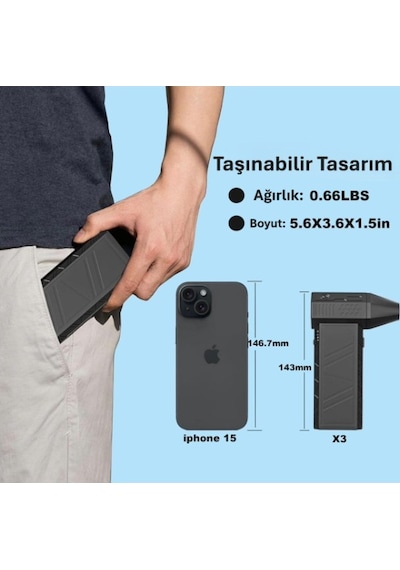 Taşınabilir Kompakt Jet Fan Siyah