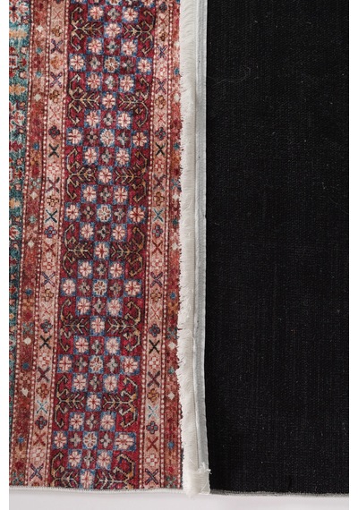 Blghome Renkli Çizgiler Modern Halı Dekoratif Kilim Kırmızı