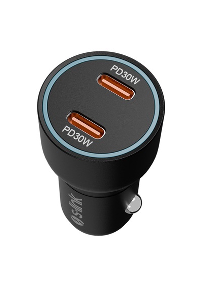 S-link Sl-ac60 60w Pd 3.0 Çift Usb-c Siyah Araç Şarj Cihazı