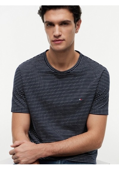 Tommy Hilfiger Ess Seasonal Reg Fıt Strıpe Tee Erkek Mavi T-shirt - Mw0mw40923