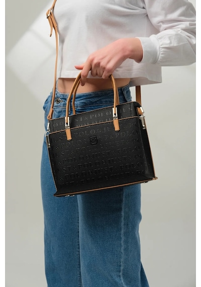 Just Polo Şıklığın Ve Zarafetin Buluştuğu Shopper Siyah Camel Kadın El Çantası Shoulder Bag Siyah - Camel 58337228