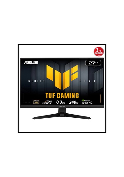 Asus Tuf Gamıng Vg279qm5a 27" 0.3ms, 240hz, Full Hd, Dp, 2xhdmı, Hoparlör, Fast Ips Led, Elmb Sync P