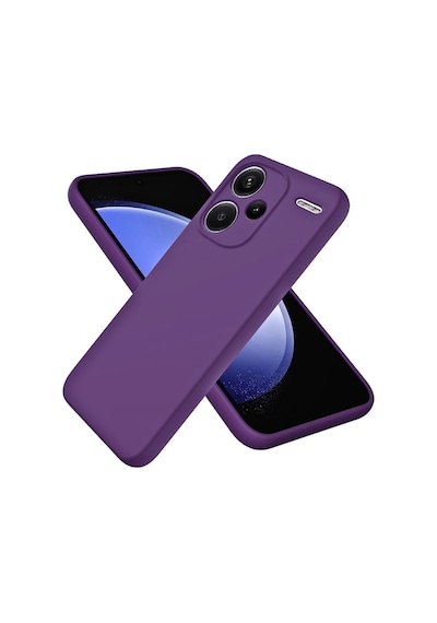 Redmi Note 13 Pro Plus Uyumlu Silikon Kılıf - Kamera Korumalı Esnek Kapak - Mor