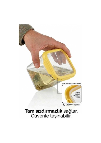 Smatware 4'lü Set Loxo Sızdırmaz Saklama Kabı 700 Ml Sarı Çok Renkli