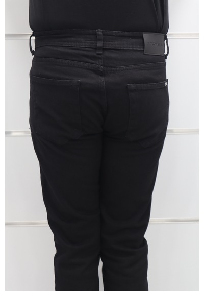Denim Cartel Dmctekstil Erkek 966 Siyah Yüksek Bel Rahat Kesim Boru Paça Jean Pantolon