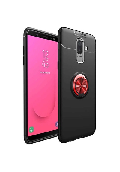 Samsung Galaxy Uyumlu J8 Kilif Yüzüklü Tam Korumali Silikon Kapak 418019755