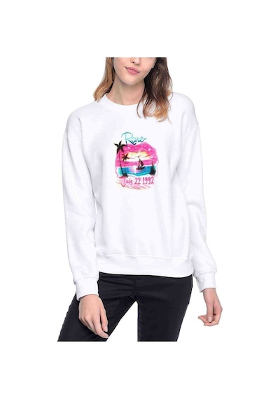 Selena Gomez Rare July 22 1992 Baskılı Beyaz Kadın Sweatshirt