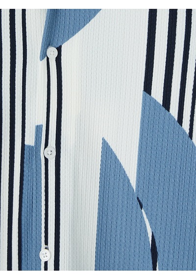 Lcw Vision Mavi Regular Fit Desenli Erkek Gömlek