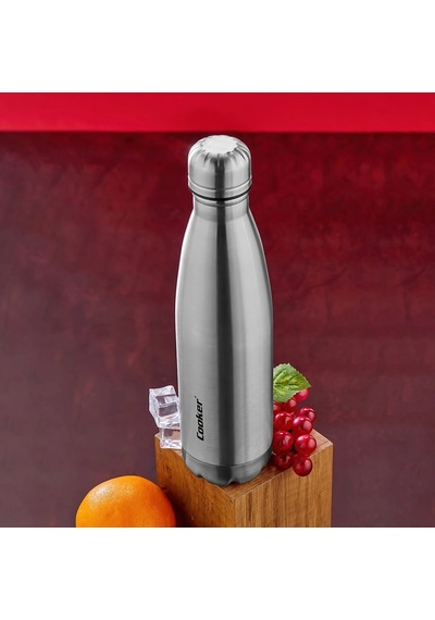 500ml Krom Şişe Termos Paslanmaz Çelik - Kaydırmaz Tpr Taban Bx40 Çok Renkli