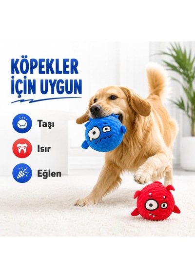 Emojili Sesli Peluş Top Kedi Köpek Oyuncağı - Diş Kaşıma Destekli İğneli Dokulu Isırma Ve Çiğneme Oyunu - Yumuşak Evcil Hayvan Aksesuarı - Stok Durumuna Göre Renk Gönderilir