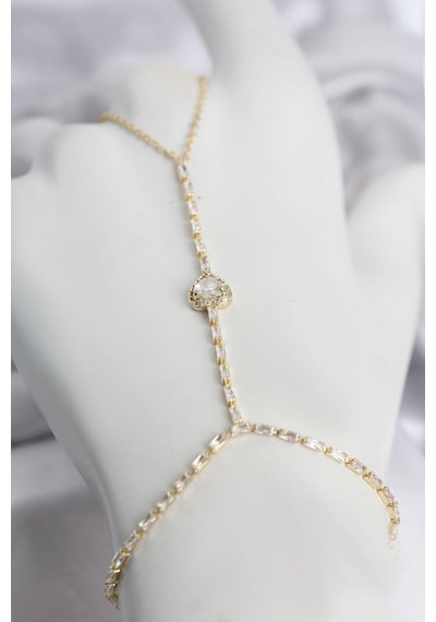Gold Renk Pirinç Zirkon Taşlı Kalp Model Şahmeran Çok Renkli