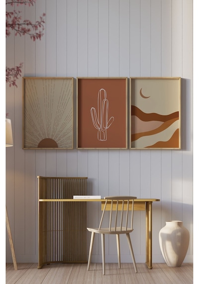 Ahşap Çerçeveli Mdf Tablo Seti Salon Ve Oturma Odası Için Çt3095 23 X 32