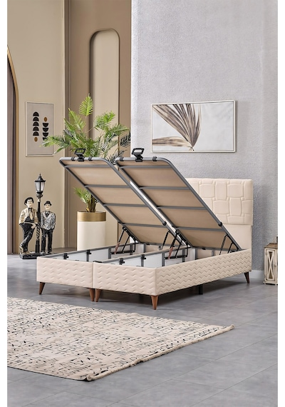 Evdemo Vizyon Çift Kişilik Baza Başlık Set Krem 150 200 150 x 200