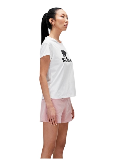 Bad Bear Logo Tee Kadın Tshirt - Bisiklet Yaka Beyaz