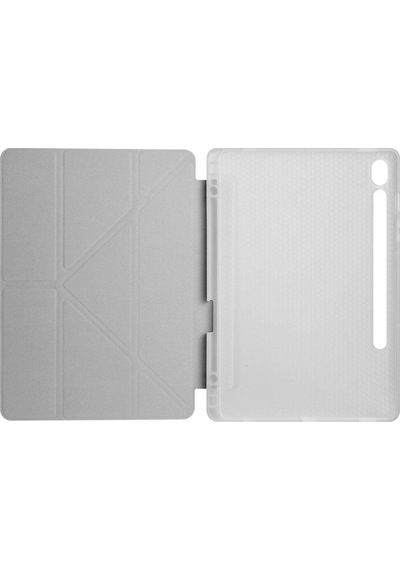 Galaxy Uyumlu  Tab S9 Kılıf Frm Tri Folding Kalem Bölmeli Standlı Kılıf-gri Arka Kapak