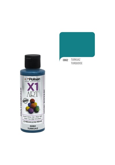 Polisan X1Art Multisurface Hobi Boyası 120Ml - 0062 Turkuaz