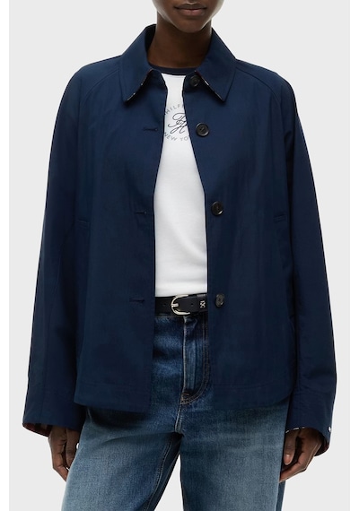 Tommy Hilfiger Logolu Su İtici Regular Fit Ceket Kadın Mont Ww0ww49844 C1g Lacivert