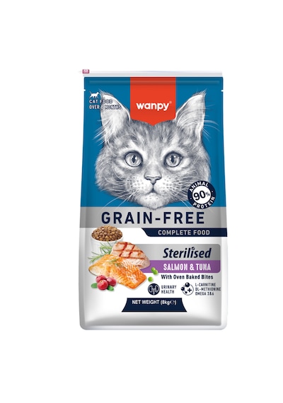 Wanpy Tahılsız Somon Tuna Kısırlaştırılmış Kedi Maması 8 Kg