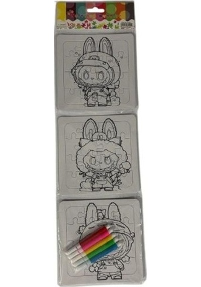Colorino Puzzle Boyama Mini 13x13cm 3lü - 2 Paket