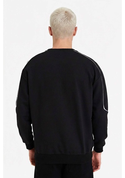 Defacto Boxy Fit Bisiklet Yaka Baskılı Sweatshirt F8660ax26spbk81 Siyah-bk81