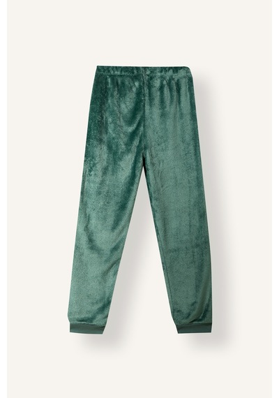 Defacto Baskılı Reglan Kollu Üst Lastikli Paça Pelüş 2li Pijama Takımı Erkek Çocuk I3392a826cwgn469 Yeşil-gn469