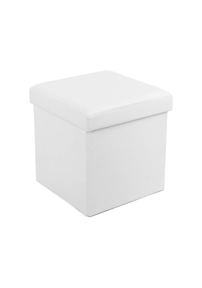 Depolama Alanlı Tabure, 300 Kg'a Kadar Dayanıklı, Beyaz, 38 X 38 X 38 Cm, Lsf103