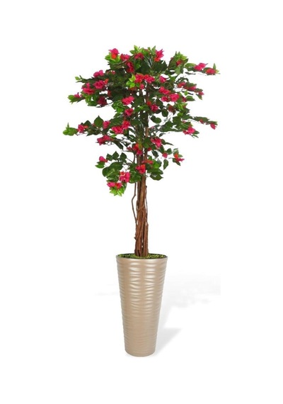 Yapay Ağaç Dore 57cm Kumsal Vazoda Begonvil Ağacı Fuşya Bodrum Çiçeği 180cm