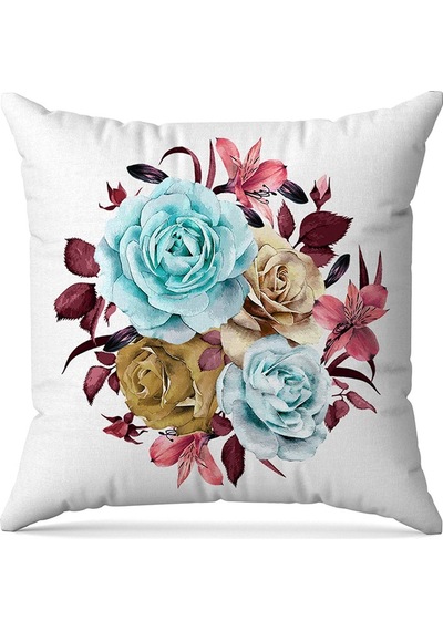 Aydemir Tekstil Çiçek Baskılı Dijital 4Lü Kırlent Kılıfı (551429726)