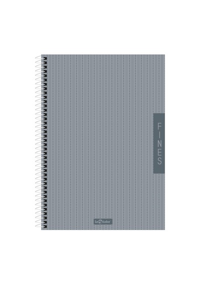 Fines Ofis Defter A4 Spiralli Kareli Gri