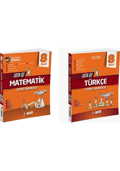 Gizli 2025 8. Sınıf Lgs Matematik + Türkçe Usta İşi Soru + Kavram Haritası Seti 2 Kitap