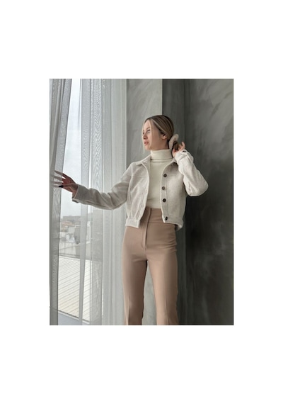 Verymoda Dugmeli Kase Mont F1547 Krem
