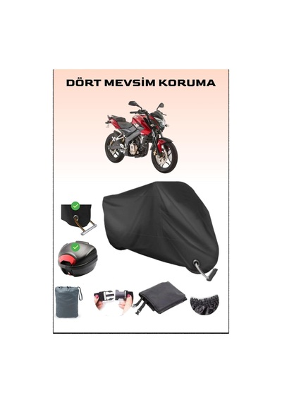 Siyah Bajaj Pulsar Ns 150 Için Arka Çanta Ve Kilit Uyumlu Motosiklet Branda, Güvenli
