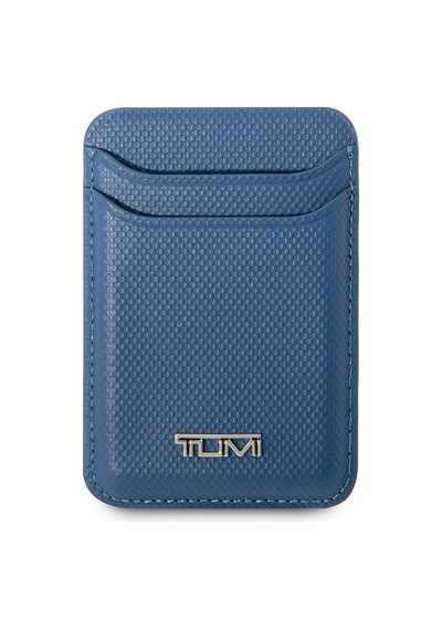 Tumi Lisanslı 2 Hazneli Metal Logolu Deri Magnetik Kartlık Mavi